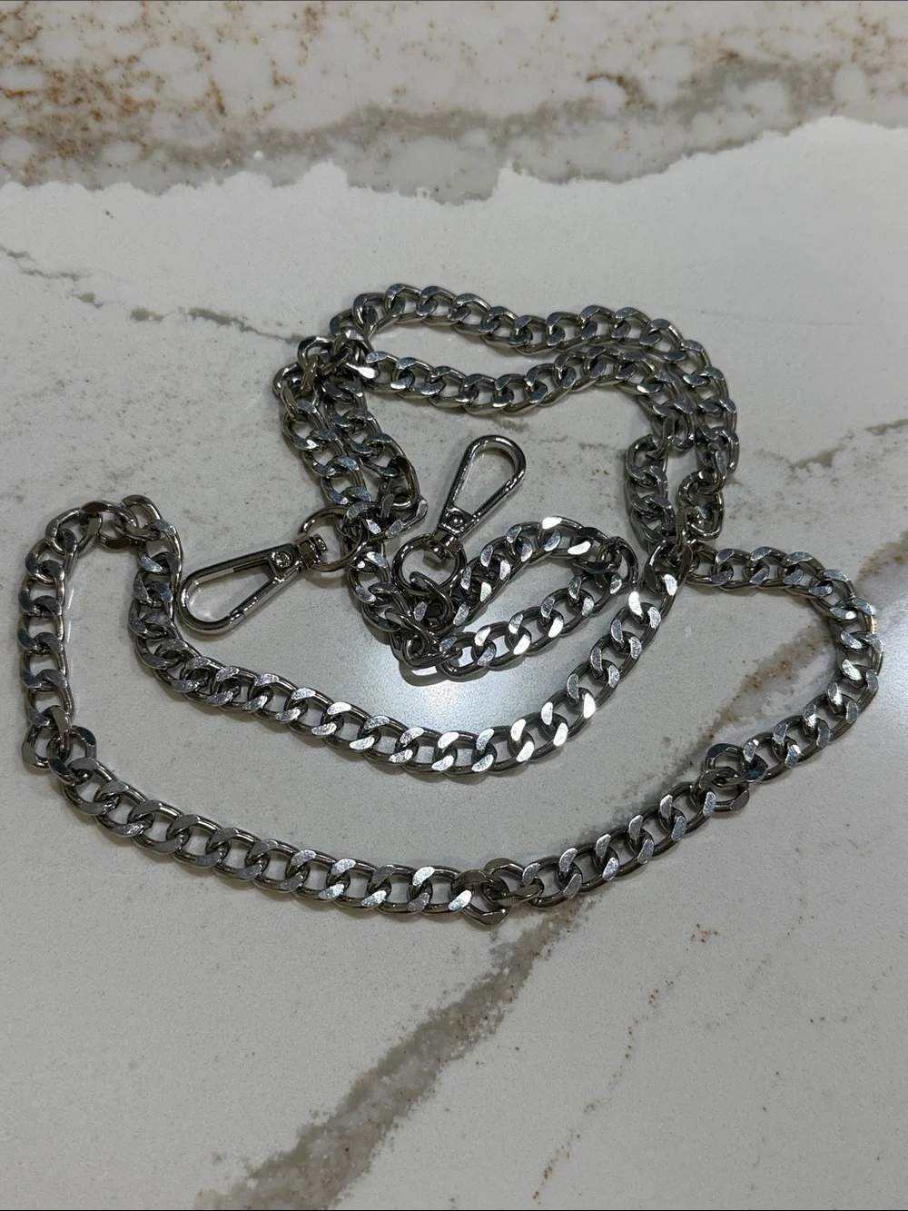 Bag Silver Chain/Strap - Sleek Metal Link Design 42”